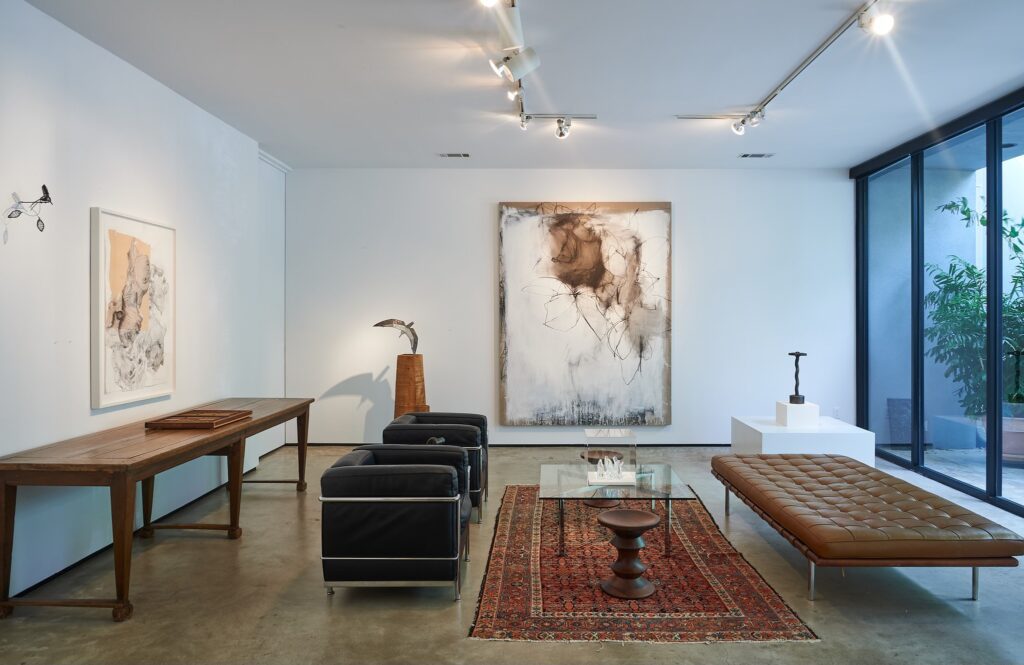 Selected works on view in “50th Anniversary Exhibition, Part II” at Moody Gallery. (Photo courtesy Moody Gallery)