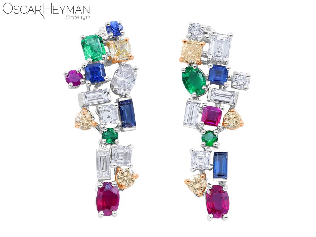 Mondrian earrings, from the current collection at Tenenbaum Jewelers