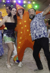 Amy Berg, Star Massing, Pete Gershon at Orange Show Barefoot Beach Ball (Photo by Mike Herrera)