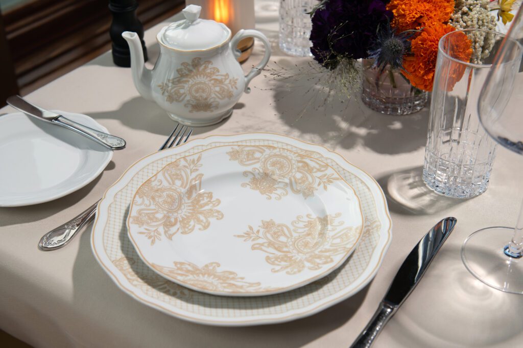 The Broadmoor collaborated with renowned Italian porcelain house Ginori 1735 to create a custom collection of China exclusively for guests dining at reimagined The Penrose Room. (Photo by The Broadmoor)