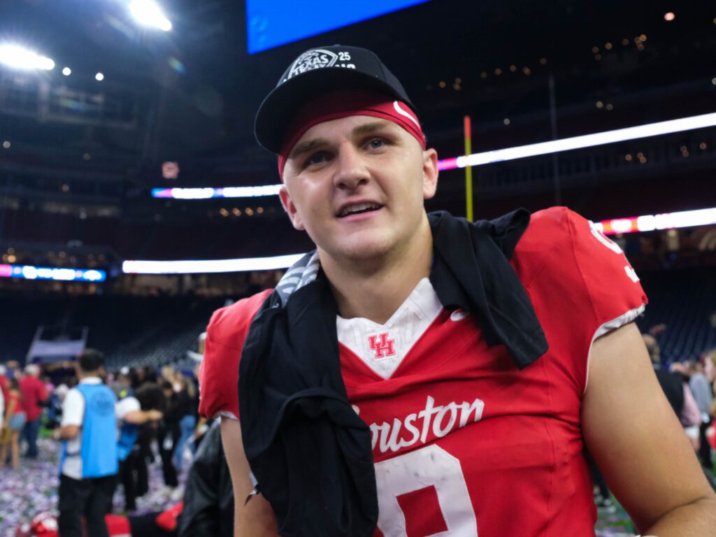University of Houston tight end Tanner Koziol left it all out there in his final college football game. (Photo by F. Carter Smith)