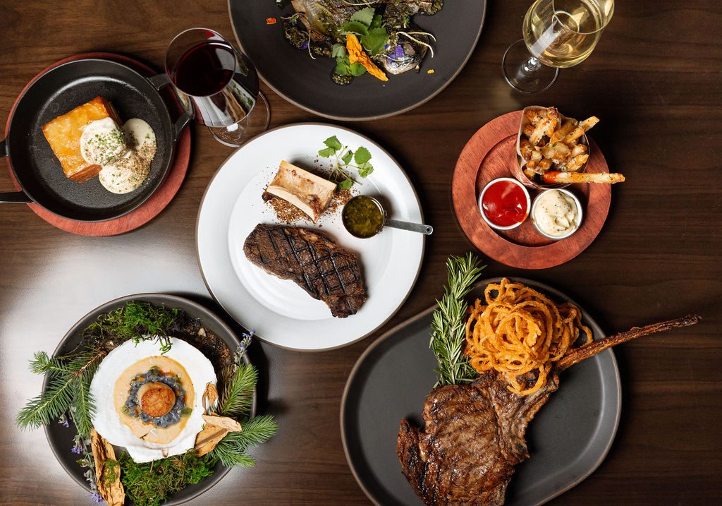 Steadfire's curated menu includes meat from local Wyoming ranches. (Photo by Four Seasons Jackson Hole and Chris Polys)
