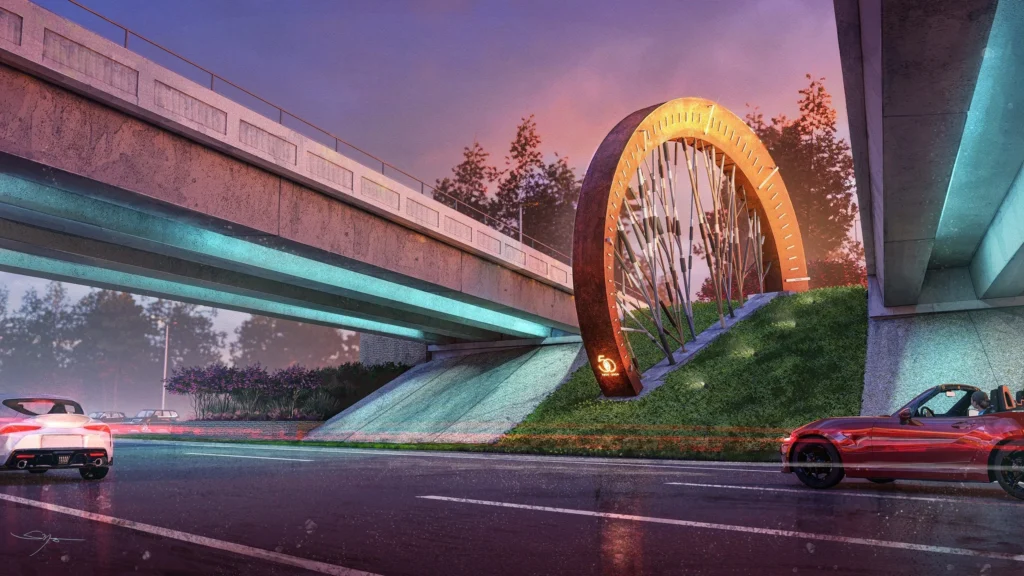 First Fifty Woodlands sculpture