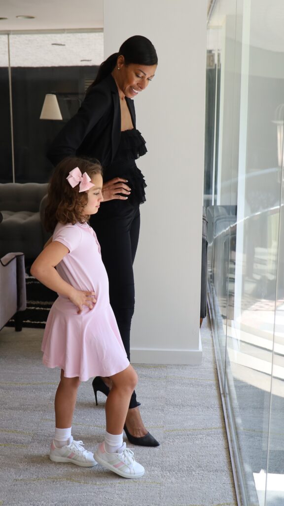 Gabriela models with Carlotta during Modern Manners. 