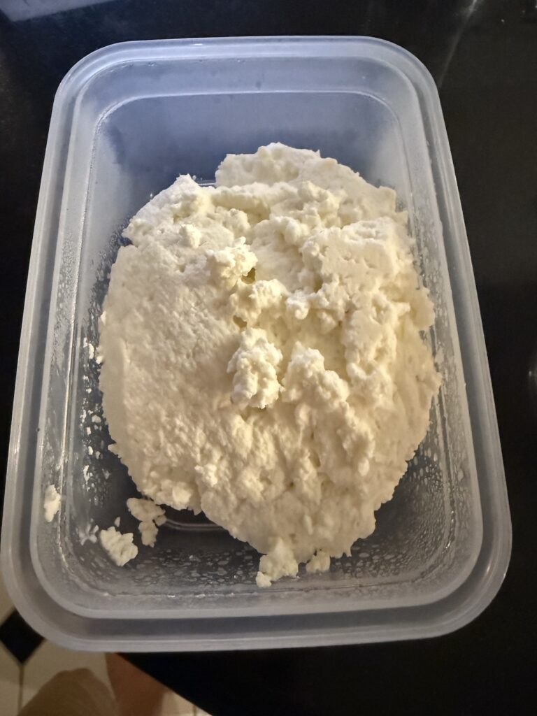 If you don't plan to use your ricotta on the same day you make it be sure to store it in an airtight container in the refrigerator and use within two days.