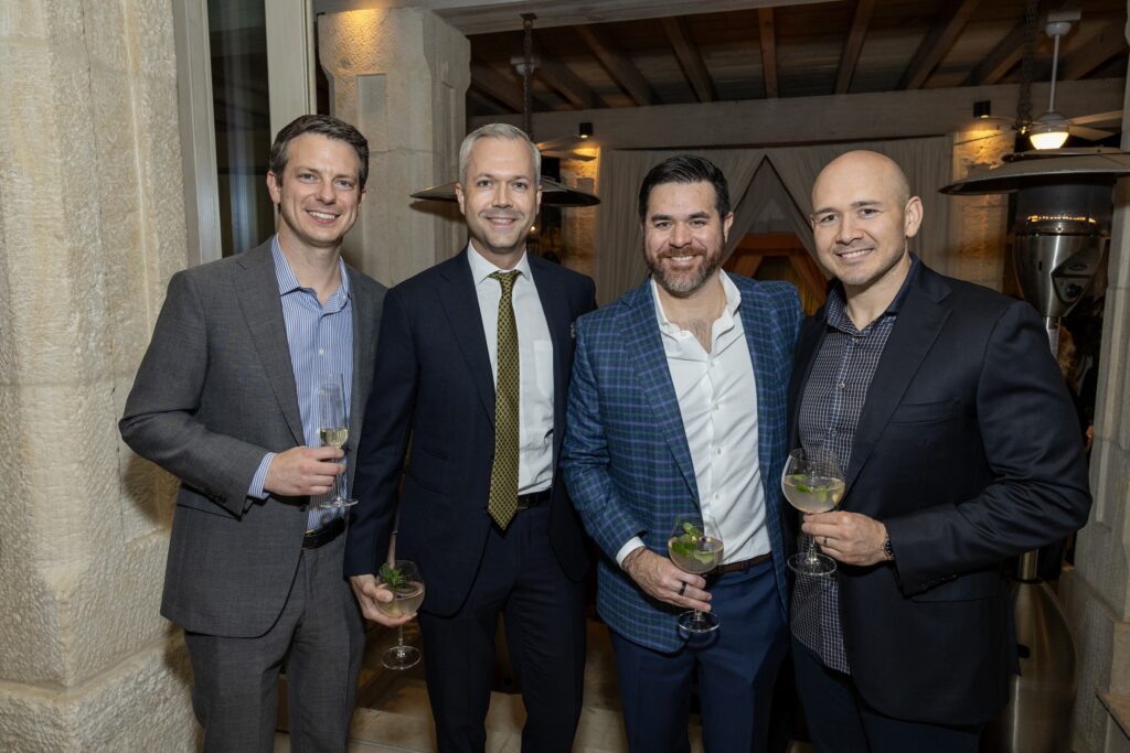 Kyle Cummings, John Stallcup, Michael Delaney, Jordan Valer at the Hope & Opportunity dinner in support of the neurodiverse community. (Photo by Texas Children's Hospital)