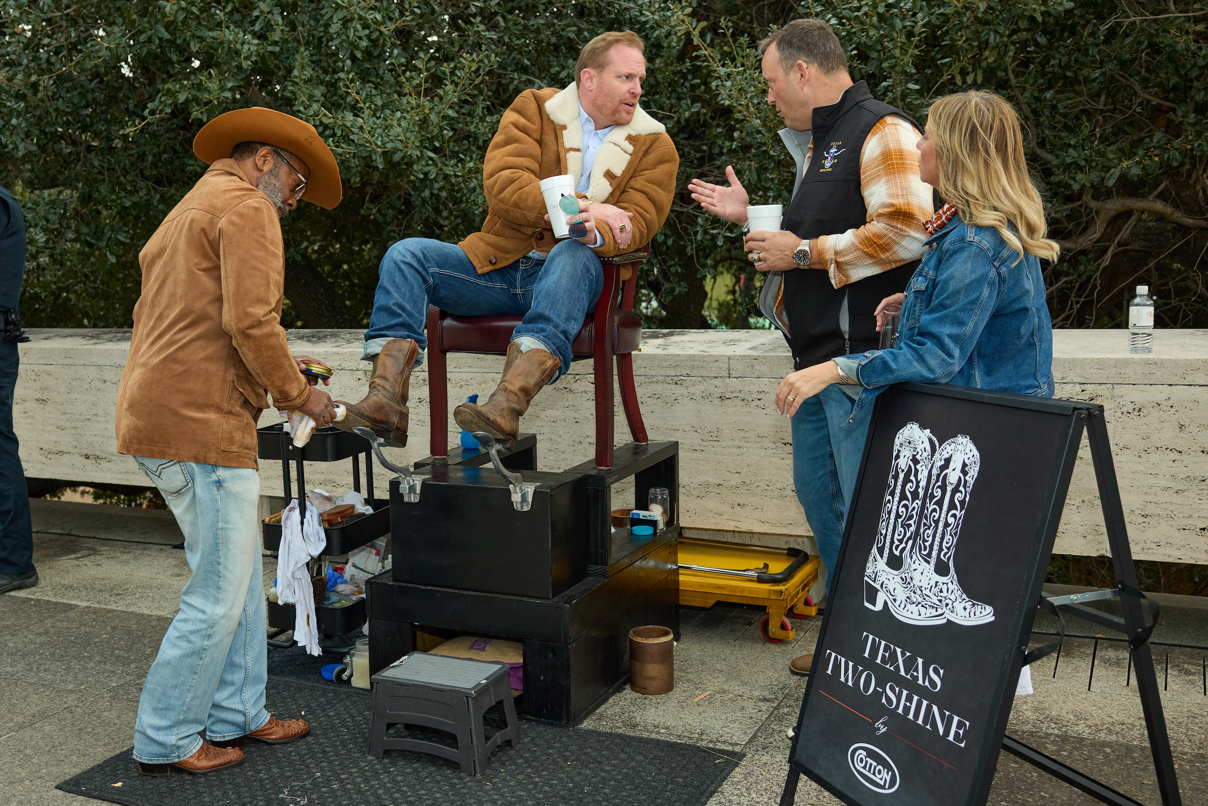 Marty Lancton at the Texas Two-Shine in the VIP Lone Star Lounge at the Cotton Tailgate; photo courtesy of Cotton Holdings