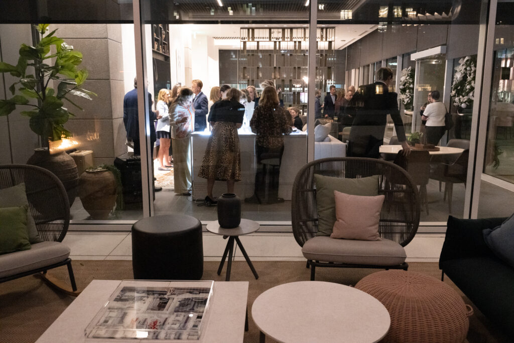 Guests gathered at 2811 Maple for a preview of PHILLIPS Auction House's upcoming New York Jewels Auction. (Photo by George Fiala)