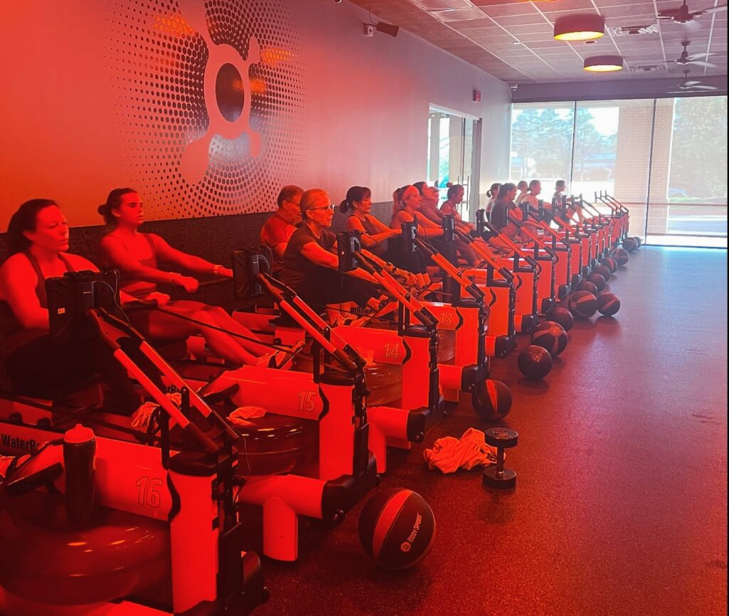 Orange Theory rowing