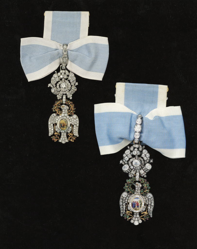 In 1971 Oscar Heyman was honored to receive the commission to create a replica of the Society of the Cincinnati  historic 1784 badge, of which George Washington was the first president. Left, Oscar Heyman replica and right, the original 1784 badge. 