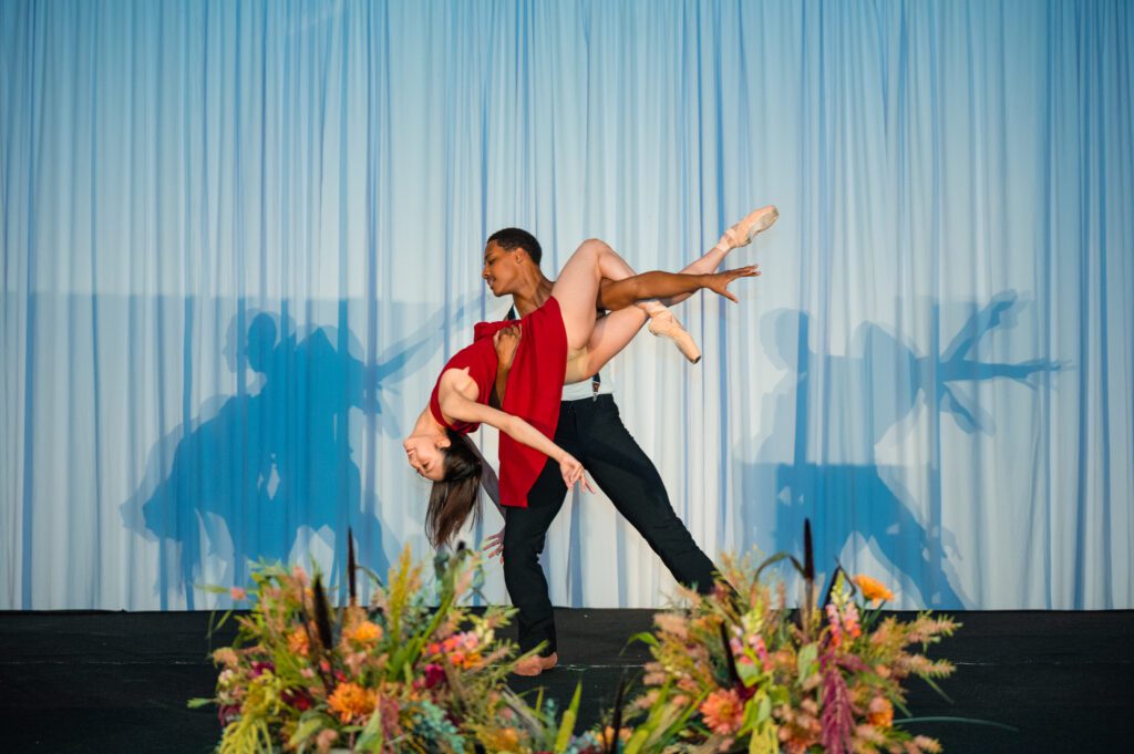 Ucross alumni Eric Best and Aoi Fujiwara perform Jack Wolff's choreographed pieces at the Ucross gala.