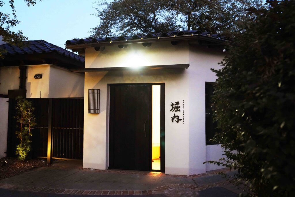 Designed by Very Handsome Studio and built by Design Craft Workshop, the chic-looking Sushi Horiuchi is billed as the final restaurant Chef Horiuchi plans to open. (Photo by Vivian Leba)