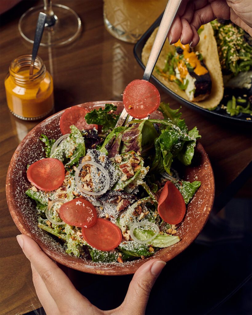 Hearty salads await lunchtime crowds at  500 West 7th Street. (Courtesy) 