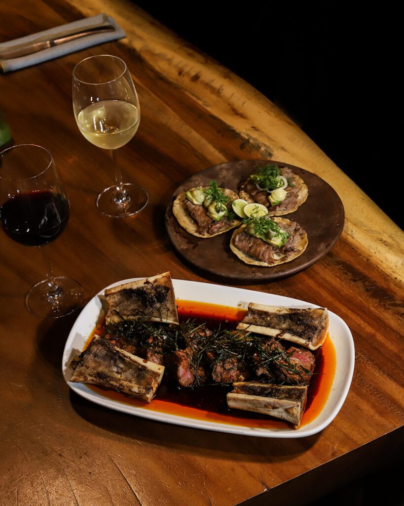 One of many charcoal-grilled dishes, the bone marrow promises to be a hit at Almacén El Gallo. (Courtesy)