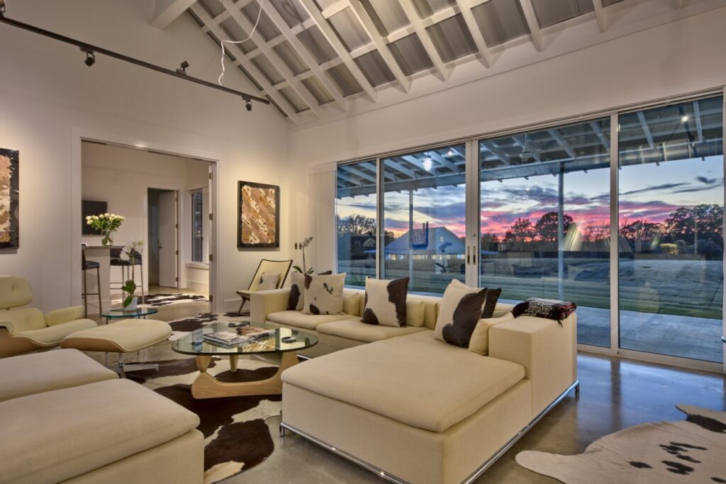 A living area in the family compound  at Whitehall Ranch located a mere 61 miles from Houston.