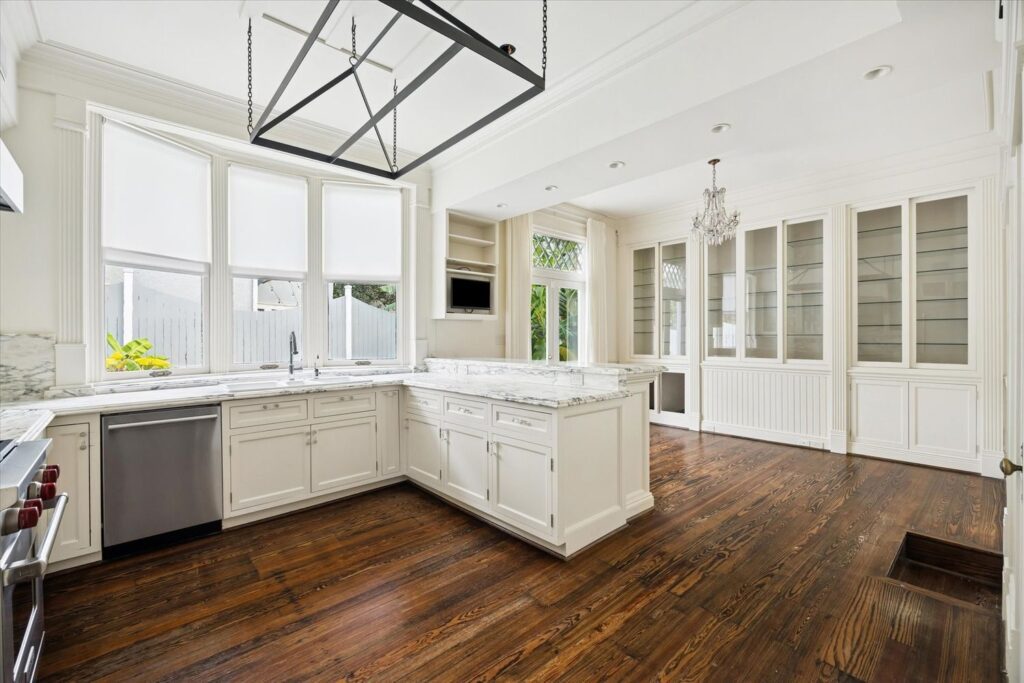 The breakfast room adjacent to the chef's kitchen at 200 Westmoreland (Photo by TK Images)