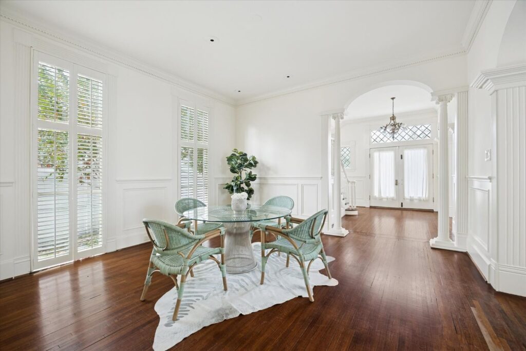 The dining room of the historic home at 200 Westmoreland was the scene of many lavish dinner parties hosted by renowned caterer Jackson Hicks. (Photo by TK Images)