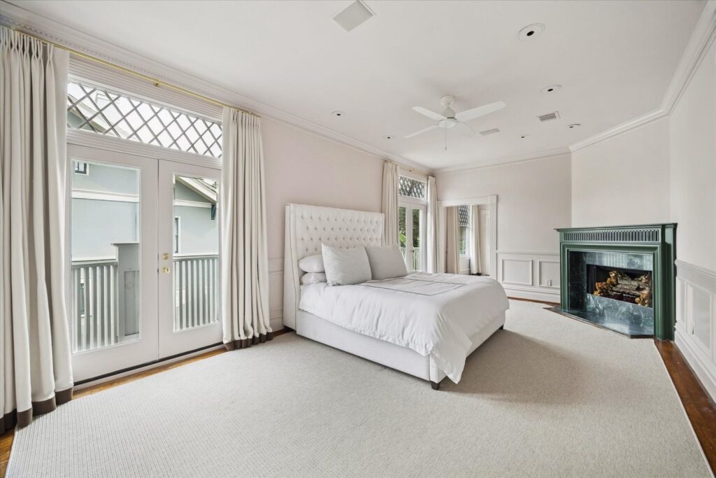 The primary suite at 200 Westmoreland boasts a fireplace, walk-in closet and ensuite bath. (Photo by TK Images)