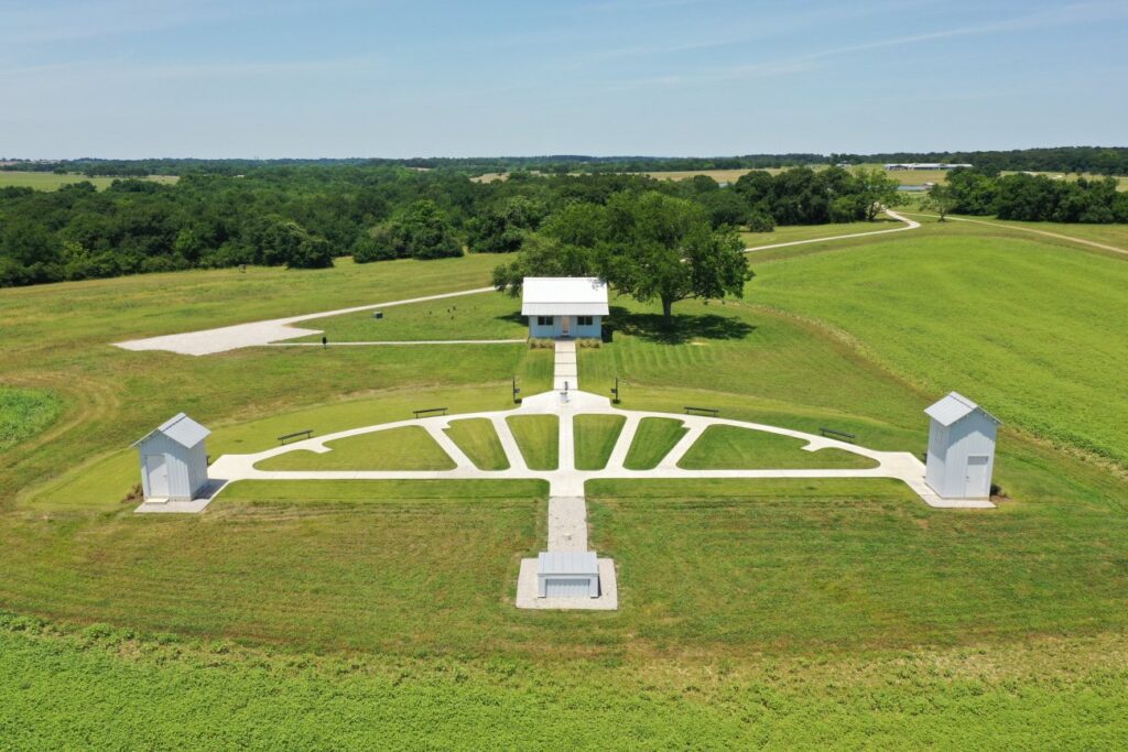 The regulation skeet and trap course with a small clubhouse at Whitehall Ranch