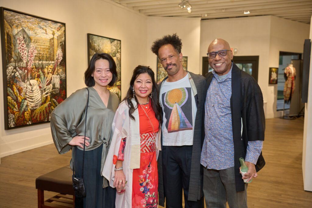 Eva Sagisaka, Tina Zulu, Jonathan Paul Jackson, Selven O’Keef Jarmon at Kimono Zulu's pop-up at Foltz Fine Art Holiday Market