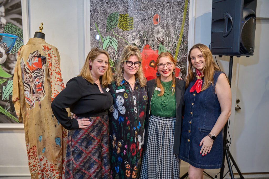 Sarah Foltz, Eve French, Laura Bledsoe, Fendley Russell at Kimono Zulu's pop-up at Foltz Fine Art Holiday Market