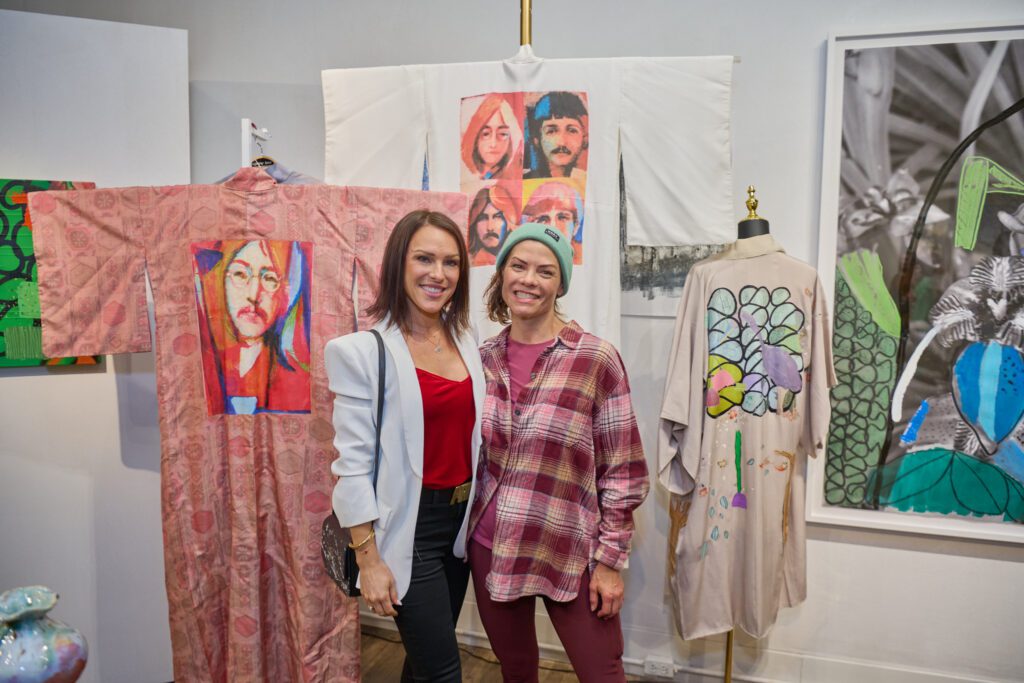 Angela Fabbri, Kelley Devine at Kimono Zulu's pop-up at Foltz Fine Art Holiday Market