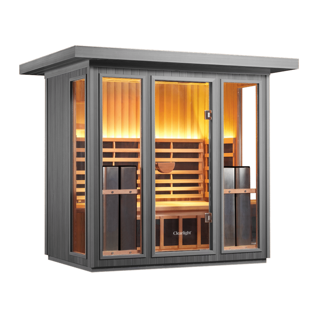 The Santuary outdoor sauna built by Clearlight® for home use. Photo courtesy of Clearlight®.
