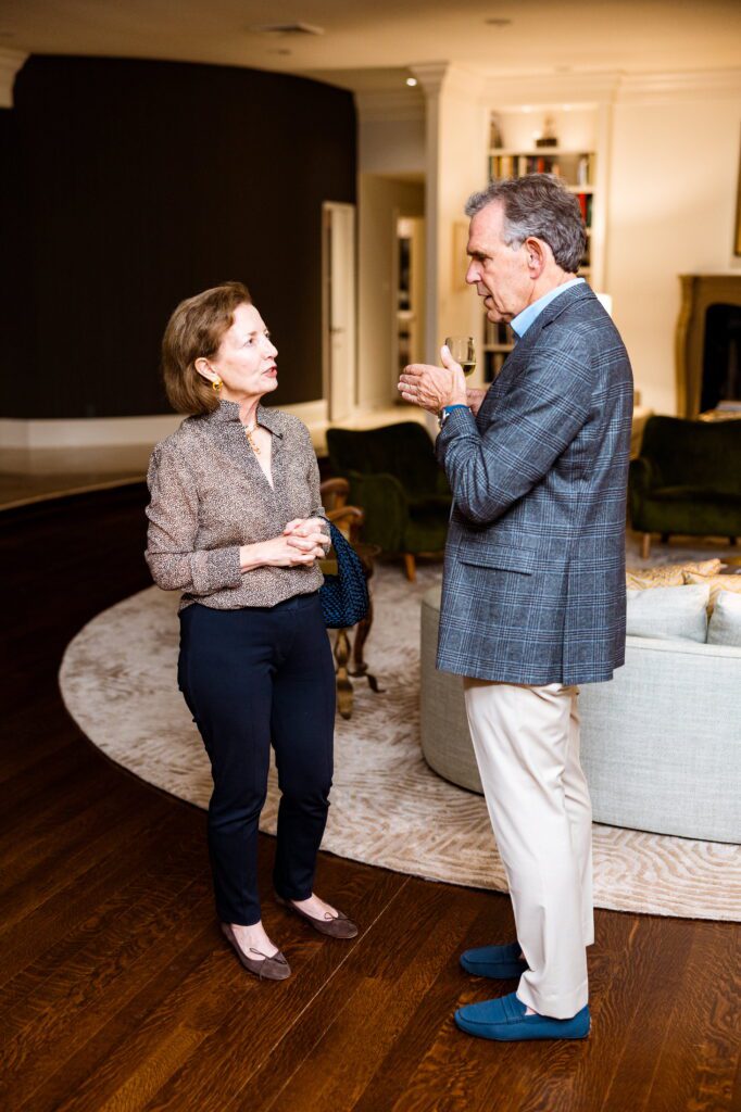 Carla Knobloch and host Michael Dumas at the Dora Maar Cultural Center celebration.