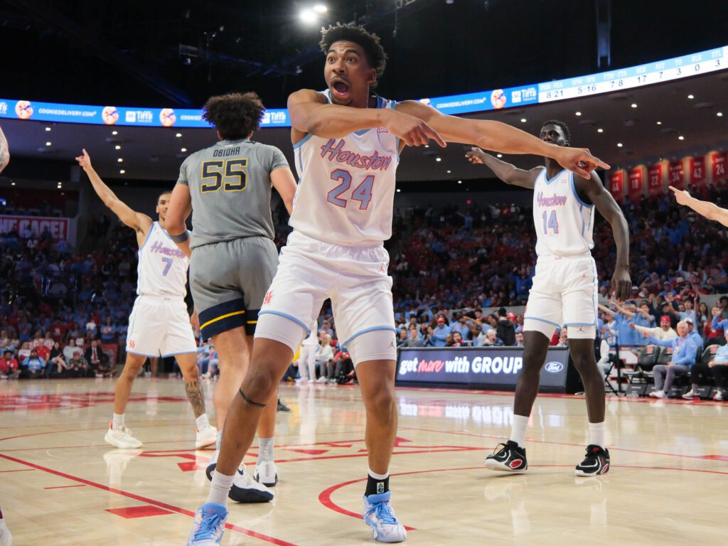 University of Houston forward Chase McCarty has great on-court reactions. (Photo by F. Carter Smith)