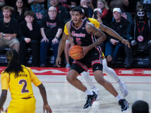 The University of Houston Cougars defeated Arizona State in a 103-73 blowout win in a Big XII basketball contest on the day of Dwight Davis’ jersey retirement at the Fertitta Center, Sunday, January 18, 2026