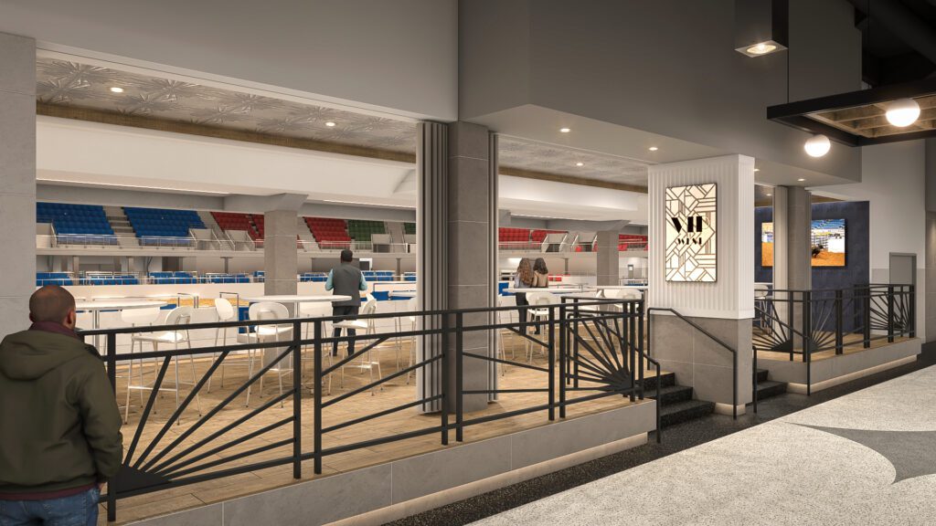 Expanded concourses at the Coliseum now offer sightlines into the arena. (Courtesy)