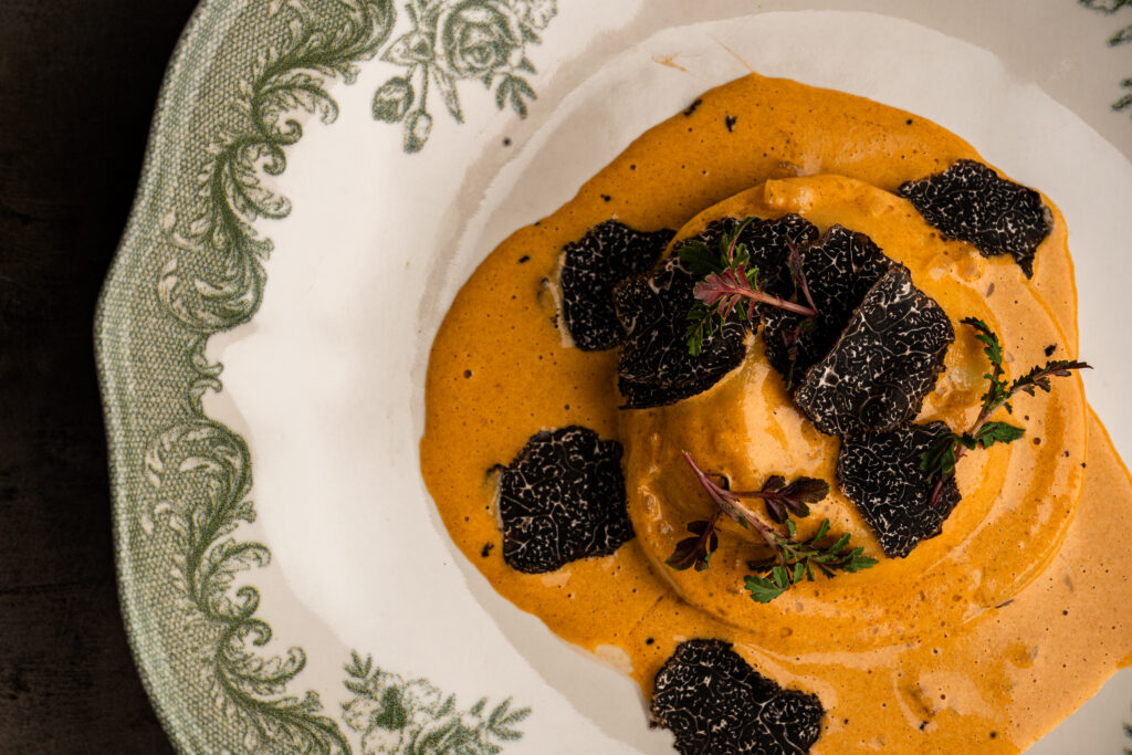 The lobster raviolo is on the Chef's Table menu at Belly of the Beast. (Photo courtesy of Christopher Furia)