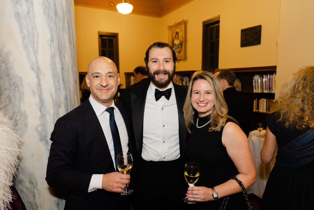 Dimitri Millas, Braden Doyle, Sarah Lenny Doyle at the Houston Public Library Robert Burns Supper (Photo by  Up in the Air Films)