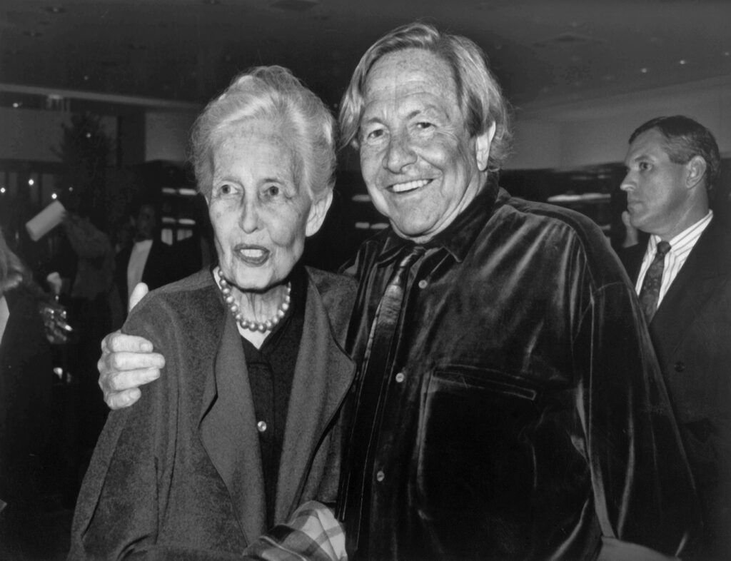 Dominique de Menil and Robert Rauschenberg, Houston, 1991 (Courtesy Menil Archives, The Menil Collection, Houston. Photo by Annie Amante.)