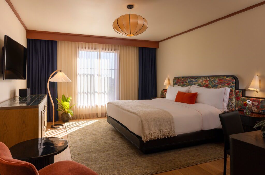 A room with a king bed at Hotel Daphne (Photo by Julie Soefer)