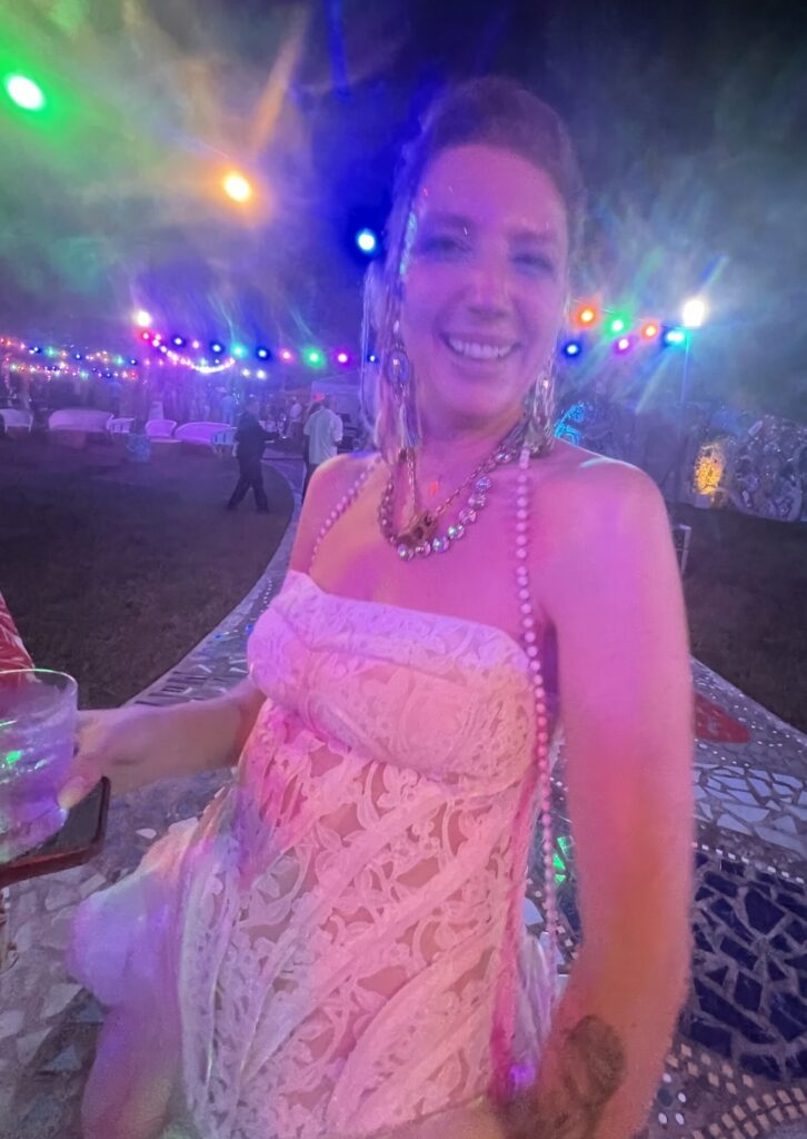 Co-chair Megan Olivia Ebel at Orange Show Barefoot Beach Ball (Photo by Catherine D. Anspon)