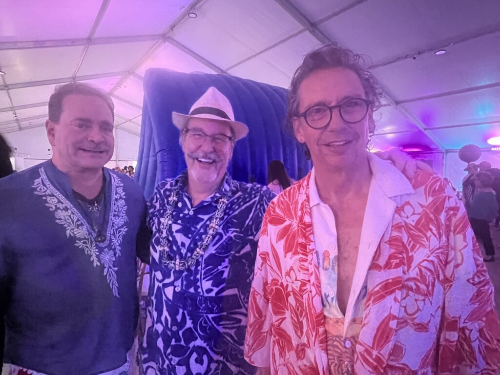 Don Mafrige Jr., Keith Coffee, John Walker at Orange Show Barefoot Beach Ball (Photo by CDA)