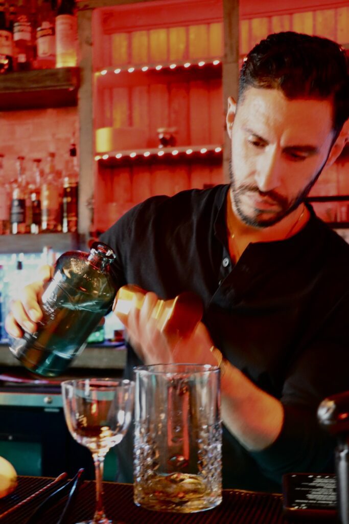 Bar manager Aaron Garcia oversees the upstairs bar, where he crafts agave-forward cocktails.  (Photo by Burciaga Hospitality Group)