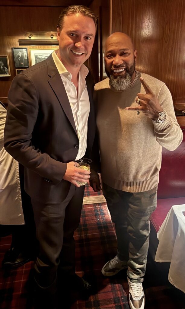 Vandelay Companies founder, chairman and CEO Hunter Pond welcomes Houston icon, rapper Bun B to party previewing his members-only club Maître D  (Photo by WKLPR)