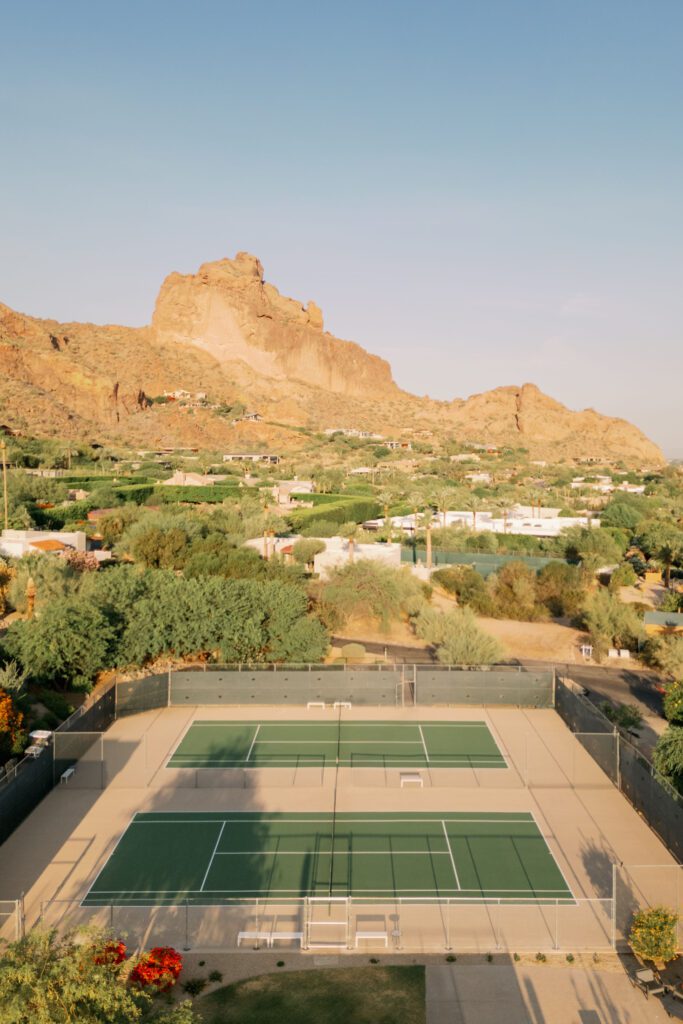 A view of the tennis courts at Sanctuary Camelback Mountain. (Photo by Sanctuary Camelback Mountain)