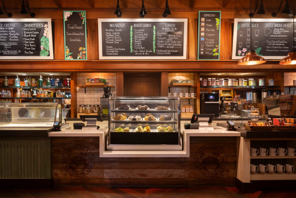 Hualalai Trading Company offers morning pastries and specialty coffees, as well as grab-and-go salads, sandwiches, and wraps. (Photo by Four Seasons Resort Hualalai)