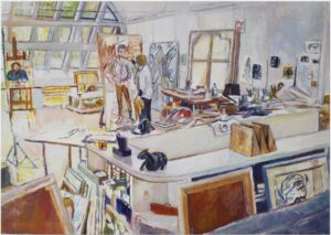 Keith Mayerson, Elaine de Kooning in her Studio (Painted in her Studio), 2019