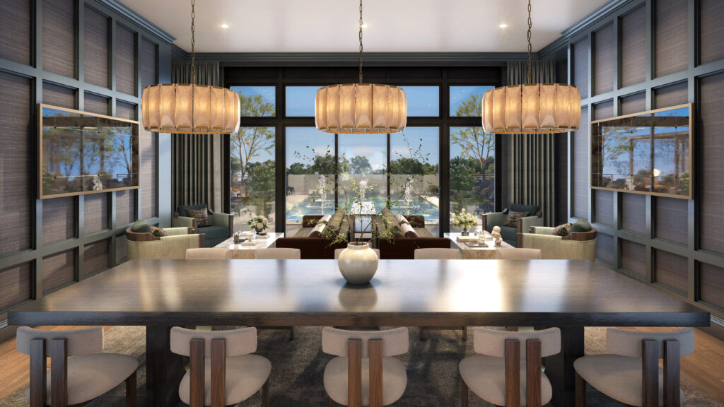The pool lounge is one of the luxe amenities provided to residents of The Langley.