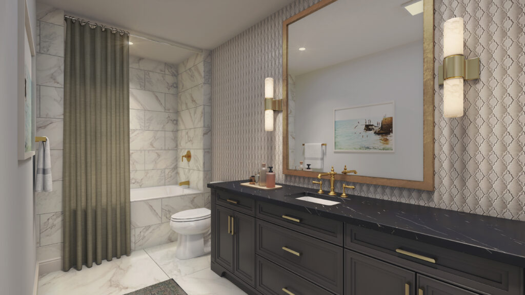 Guest bath in the Azalea floor plan of The Langley