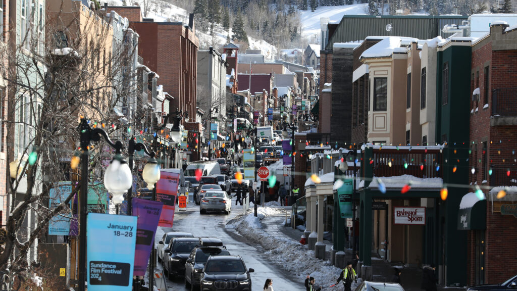 Park City’s Main Street becomes a festive gathering place during the Sundance film festival.