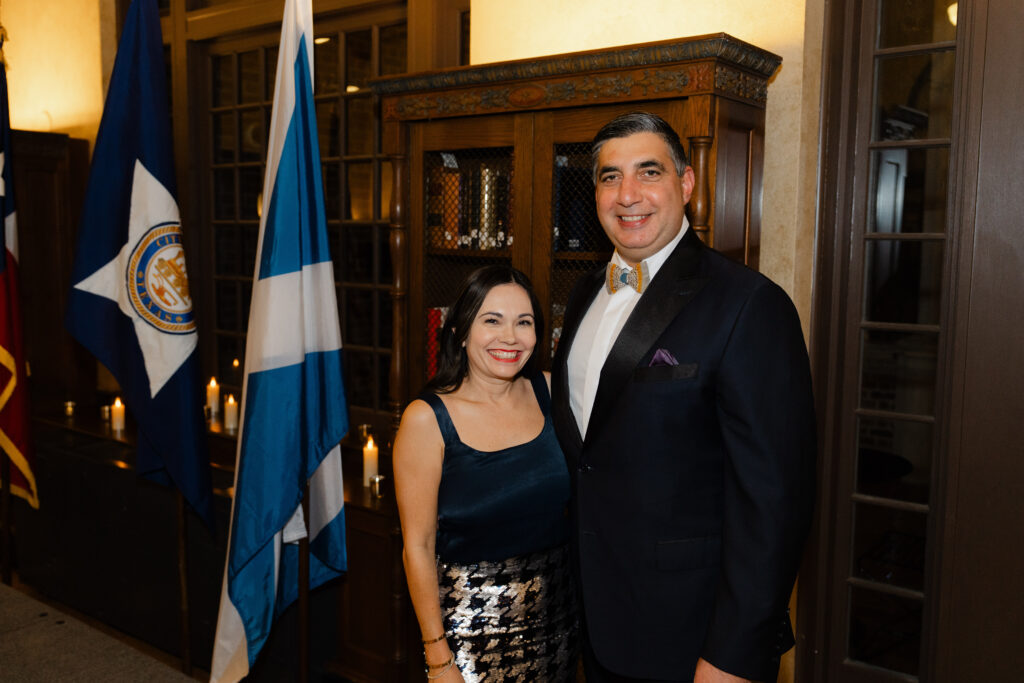 Michele Leal Farah & George Farah at the Houston Public Library Robert Burns Supper (Photo by  Up in the Air Films)