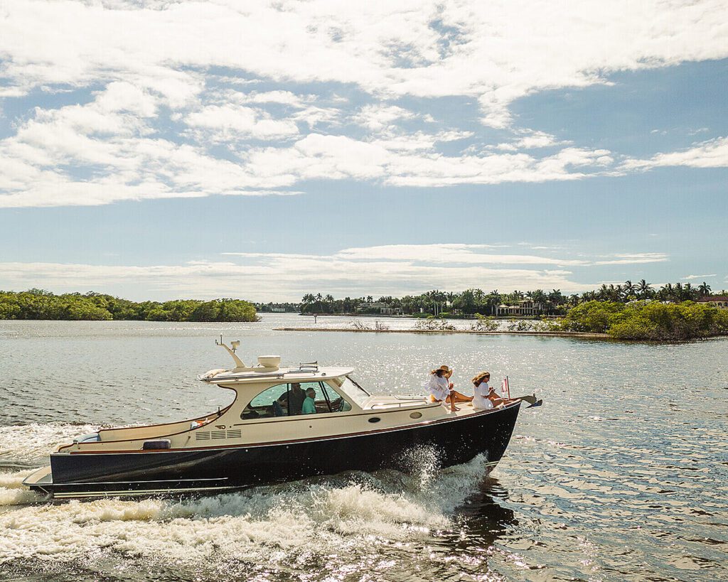 Arrange to take Naples Beach Club's 34-foot Hinkley boat out on the water for a picnic. It's offered exclusively to hotel guests. (Photo by Naples Beach Club)
