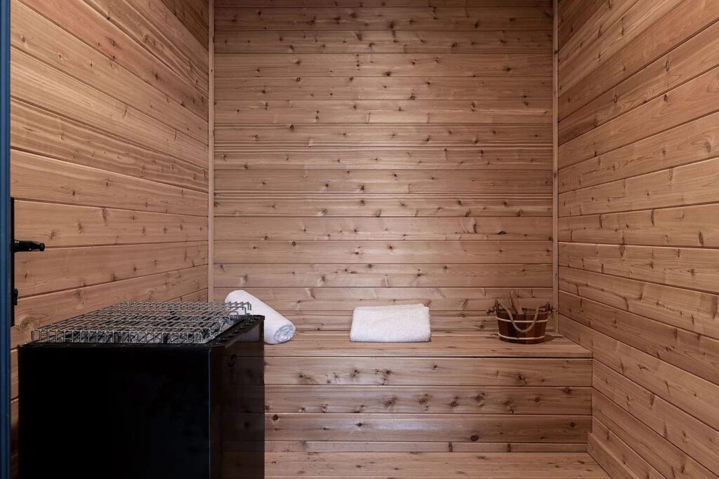In the year of wellness, it goes without saying that there's a private sauna, too. (Photo by Compass RE Texas, LLC)