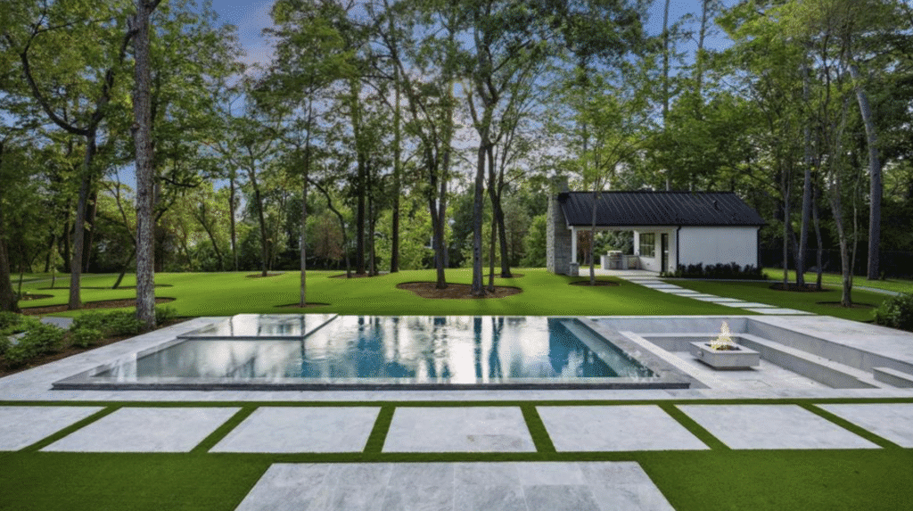 The magnificent back lawn at 813 W. Friar Tuck