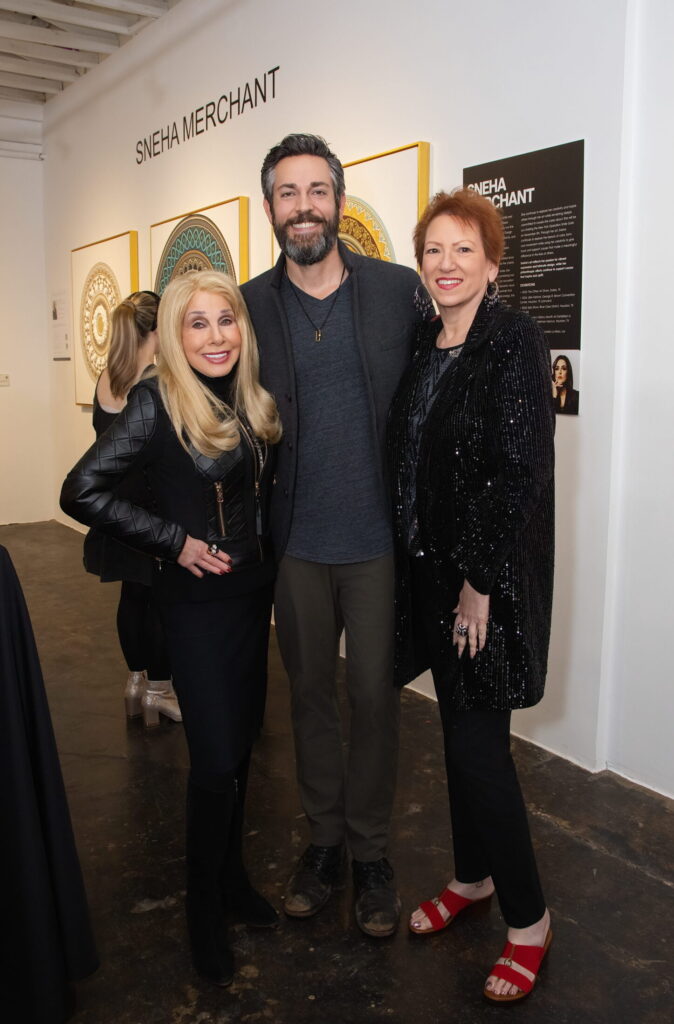 Sherri Zucker, Zachary Levi and Margie Renhart at Investing in Creativity at Reeves Art + Design.
